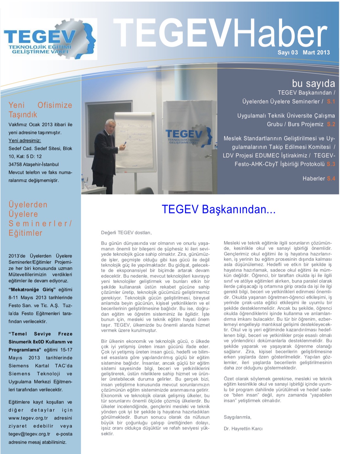 TEGEV Bülten Mart 2013 – Sayı 3