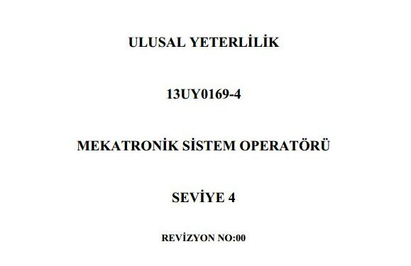 Vakfımızın Hazırladığı Mekatronik Yeterlilikleri Kabul Edilerek Yayımlandı